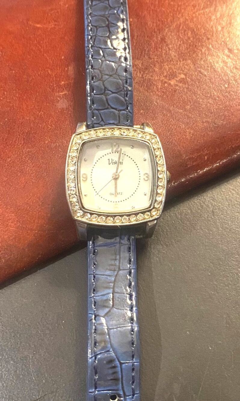 Women 's 28mm Suilver Tone Vivani Watch, Crystal Accents, MOP Face